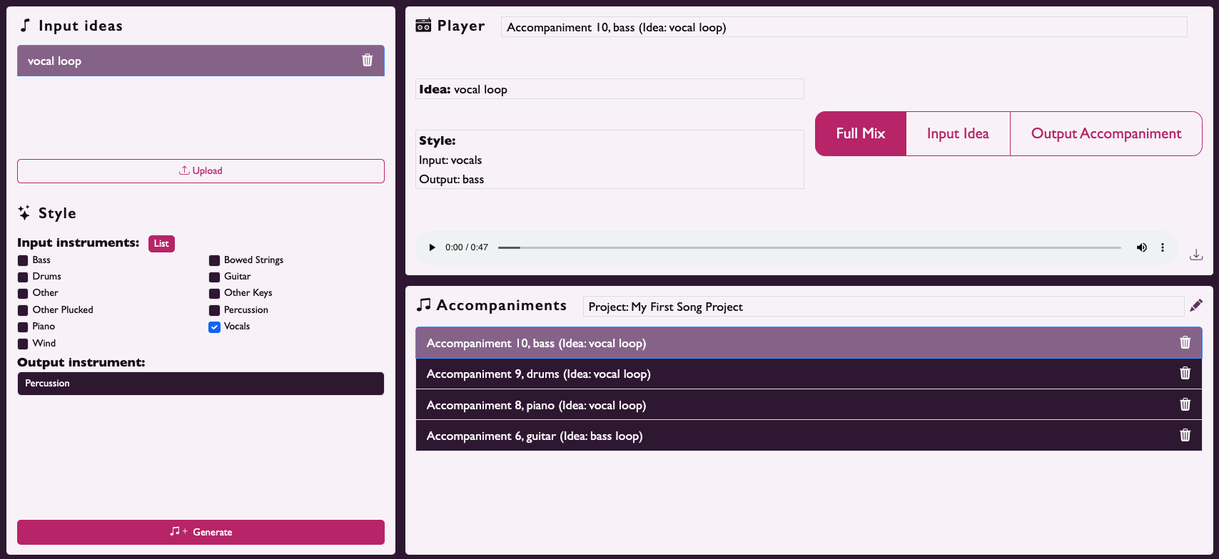 Screengrab of app